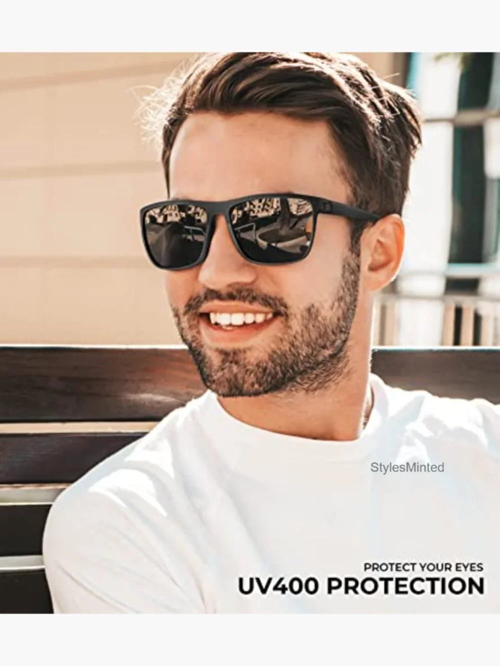 Classic Rectangle Polarized Sunglasses for Men UV400